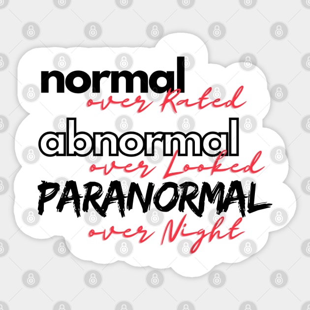normal, abnormal, paranormal Sticker by Paranormal Merch